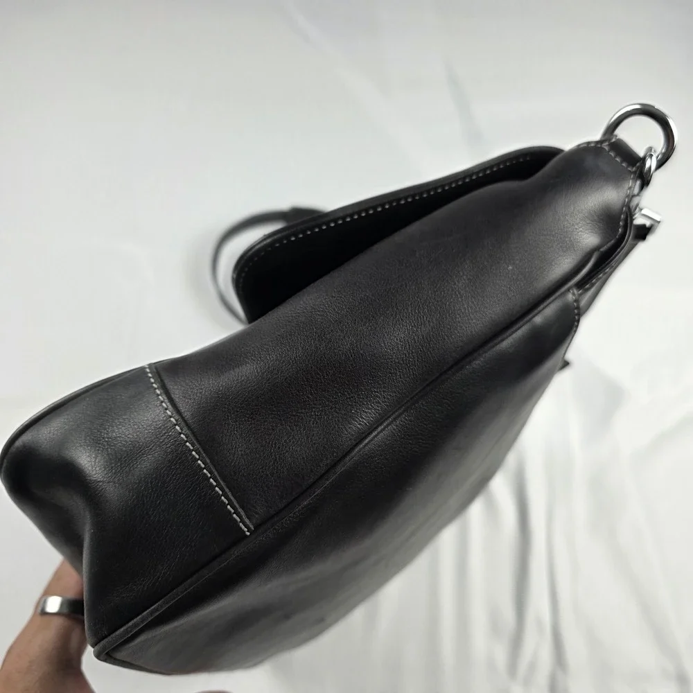 Coach Messenger Bag Mens Large Black Leather Briefcase Crossbody Office